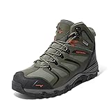 NORTIV 8 Herren Wasserdicht Wanderstiefel Mid Trekking Wanderschuhe Armee/GRÜN/SCHWARZ/ORANGE 160448_M Größe 44.5EU/11US