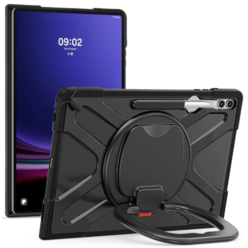 Fundas para tabletas Shockproof Case Compatible with Samsung Galaxy Tab S9 Ultra 2023 X910,Rugged Kickstand Protective Case with Pencil Holder Handle Stand Bumper Protective Cover Fundas para tabletas