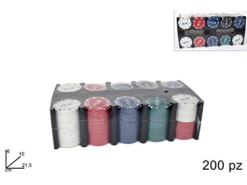Christmas Decoration Set Poker 200 Fiches Gioco Poker con Box Natale