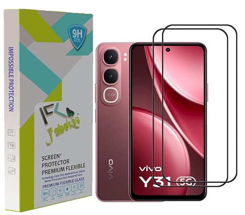 Image of FabeKee Tempered Glass Screen Protector Compatible For Black Cellphone With Edge To Edge Coverage And Easy Installation Kit (Transparent, vivo Y31 5G)