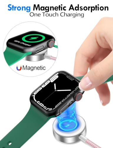 Image of 2Pack Travel Essentials for Apple Watch Charger,3-in-2 Multi Charging Cable | Cruise Vacation Camping Essentials for iPhone Charger,Type C /Lightning for iWatch,iPhone 17-12,Xbox Series X&S-5FT Pink