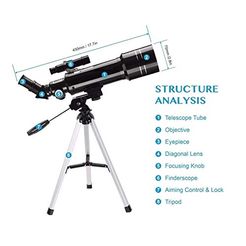 Telescopio portátil para principiantes con trípode de aluminio miniatura 7