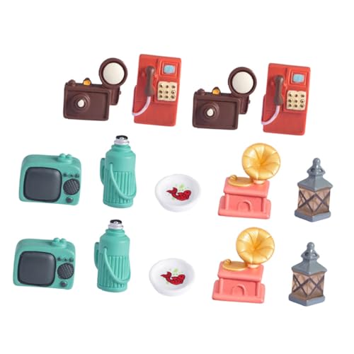 Gatuida 14 pièces Set de Meubles Miniatures Résine Vintage...