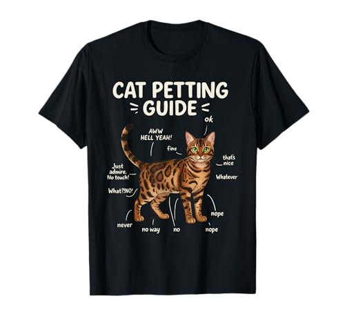 Bengal Cat Petting Guide Funny Cat Lover T-Shirt