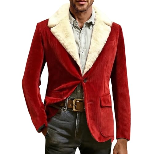 Chaqueta de Navidad para hombre americana de pana deportiva para traje festivo