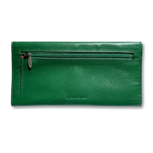 Big Skinny Full Leather RFID Blocking Slimvelope TriFold Clutch Wallet, Forest Green3