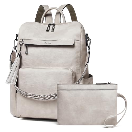Image of Shrrie Vegan Leather Laptop Backpack for Women 15.6 inch Work Backpack Fashion Travel Backpack Purse for Travel College Work