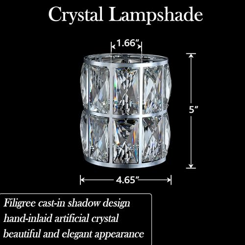 Image of 3 Pack Crystal Chandelier Chrome Lampshade H5*4.7 inch Wall Sconces Pendant Light