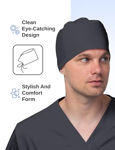 Image of Solid Working Cap Scrub Cap for Women and Men Unisex Surgical Cap Comfortable and Stylish Scrub Hat