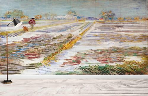 Tzxztt Paisaje Con Nieve Papel Pintado 3D Póster Restaurante Dormitorio Salón Sofá TV Pared Decorativa-400cm×280cm
