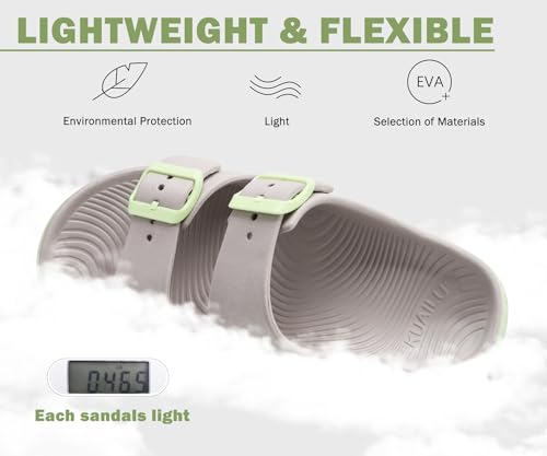 Image of KuaiLu Womens Recovery Sandals Comfortable Arch Support Adjustable Slides | Orthotic Adjustable Thick Cushion Sport Reduces Stress on Feet Joints & Back Post-Exercise