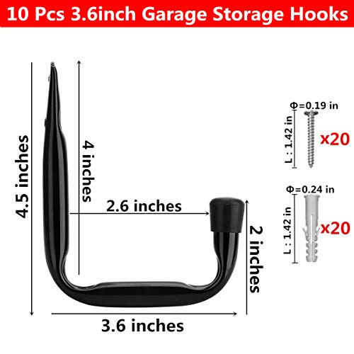 Yisunnan Garage Storage Hooks, Heavy Duty J Utility Hangers thumb #1