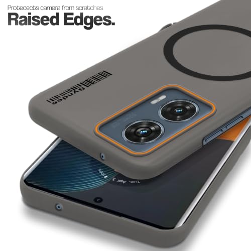 Image of Mr. Case Back Cover for Motorola Moto Edge 50 Fusion 5G Sleek Frosted Translucent Back Only Compatible with Wireless Magnetic Accessories | Anti-Scratch Shockproof Phone Case - Black