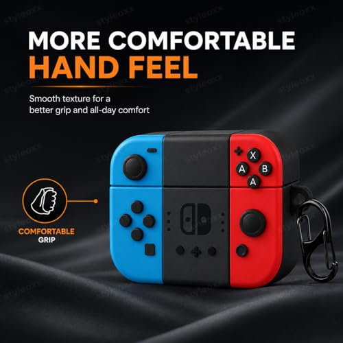 Image of Anvique Silicone Case Cover for Oneplus Nord Buds 4 Pro, Scratch Resistance, Shock Absorption, with Premium Carabiner (Gamepad Cartoon S)