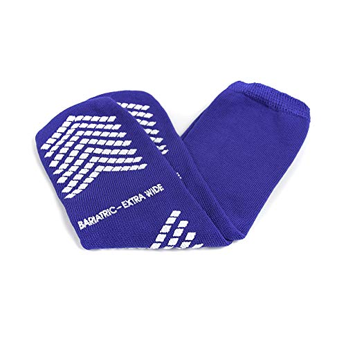McKesson Unisex Non-skid Slipper Socks Adult Sz. 10.5 to 11.5XWide Blue