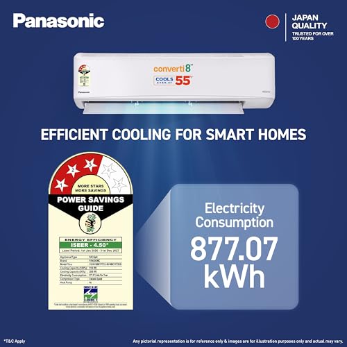 Image of Panasonic 1.5 Ton 3 Star Inverter Split AC (DustBuster Tech,Smart Auto Cool,Higher Airflow,55C Oper.,Copper Cond.,8in1 Convertible 2-Way,Powerful Mode,PM0.1 Filter,CS /CU-SU18BKY3T,2026 Model,White)