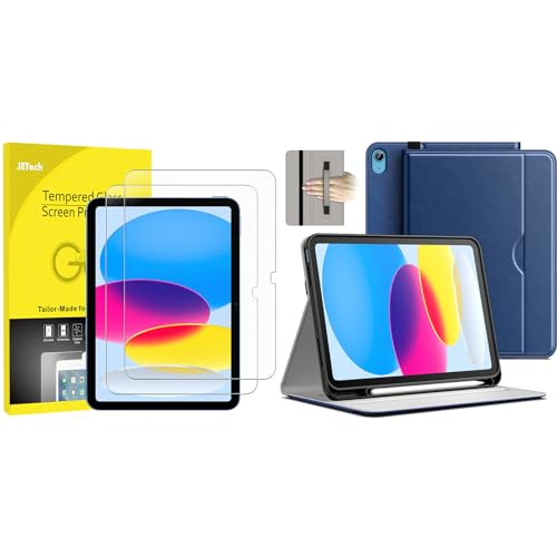 Funda JETech para iPad 11 y 10 Gen con Protector de Pantalla Lote de Cuero PU