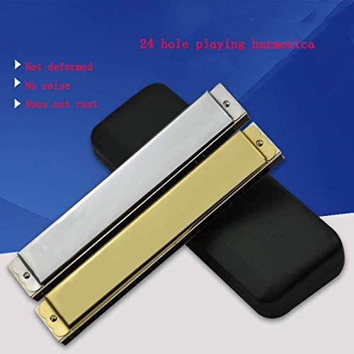 Harmonica 28 Hole Accent C Harmonica Advanced Adult Professional Performance Level (Color : Silver) (Gold) - Les Beatles, Paul McCartney, John Lennon, RIngo Starr, George Harrison Harmonica 28 Hole Accent C Harmonica Advanced Adult Professional Performance Level (Color : Silver) (Gold) – Image 3