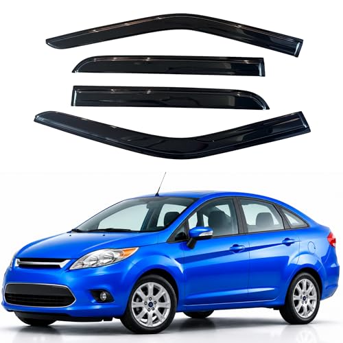 Image of IG Window Visors Fit for 2009-2019 Ford Fiesta Sedan, Out-Channel Rain Guards Vent Wind Deflectors 4PC, Car Accessories for 09-19 Fiesta Sedan (Excludes Hatchback)