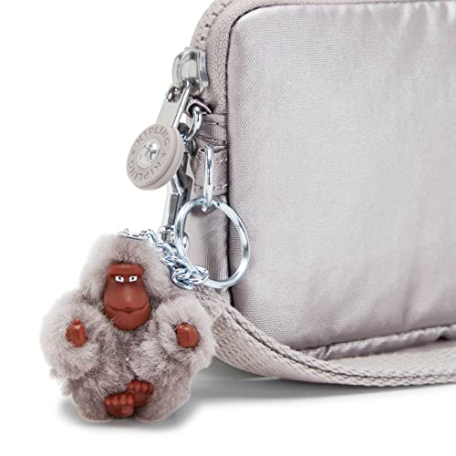 Image of Kipling Lowie Metallic Wristlet Wallet Smooth Silver Metallic