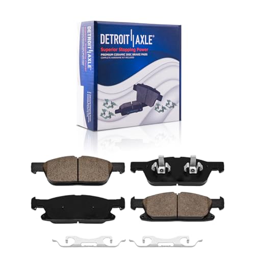 Image of Detroit Axle - Front Brake Pads for 2019-2024 Ford Edge 2019-2021 Lincoln Nautilus, Ceramic Brake Pads with Hardware 2020 Replacement