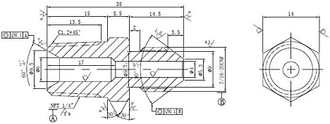 Miniatura 6 de HFS (R) 14 "NPT macho a 14" SAE Macho Flare Tubing Adapter Manguera Conector Accesorios de tubería de acero inoxidable 304