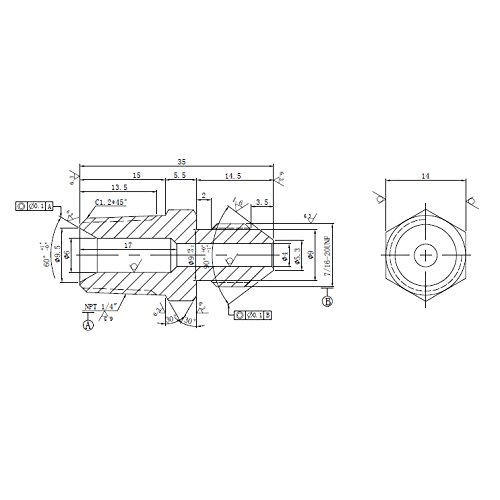Image of HFS(R) 1 /4 inch NPT Male to 1 /4 inch SAE Male Flare Tubing Adapter Hose Connector Pipe Fittings 304 Stainless Steel