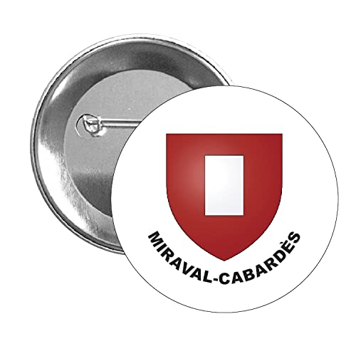 BUTTON . MIRAVAL-CABARDES HERALDIC SHIELD AUDE FRANCE