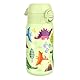 ION8 Kinder Trinkflasche, Edelstahl Leicht 400ml, Nicht Isoliert, Auslaufsicher, Einhandöffnung, Sichere Verriegelung, Spülmaschinenfest, Klappdeckel, Tragegriff, Leicht zu Reinigen, Dinosaurier