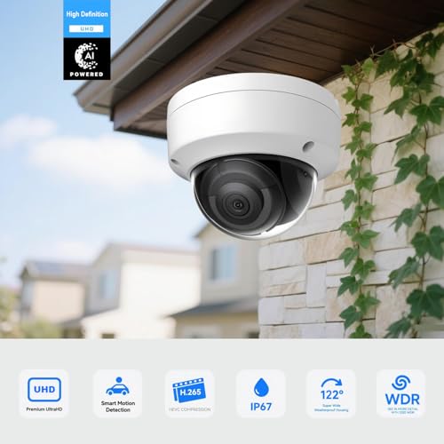 Image of DS-2CD2183G2-I 4K 8MP AcuSense Vandal Fixed Dome POE IP Camera Outdoor, 2.8mm Wide Angle, 3-Axis, WDR, IP67, IK10
