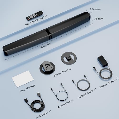 Image of MZEIBO Sound Bar, 90W Soundbar for Smart TV, Bluetooth /ARC /Optical /AUX Connect, Detachable Design with Deep Bass for TV /PC /Gaming /Projector - 2-in-1 Home Theater Audio