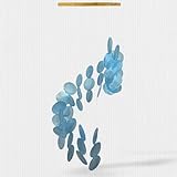 Wind Chimes for Outside Handmade Blue Capiz Shells Seashell Sea Glass Arts Windchime Beach Coastal Outdoor Crafts Garden Decor Gardening for Women Patio Finds