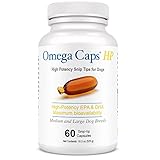 Omega Caps HP Snip Tips for Medium and Large Dogs High Potency EPA and DHA Maximum Bioavailability Fish Oil Supplement Vet Formulated Made in USA Skin Coat Joint and Heart Health 60 Capsules