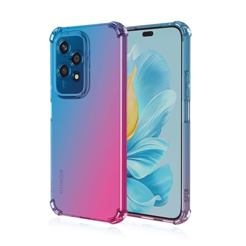 HAOYE Cover per Huawei Honor 200 Lite, Custodia in TPU a Gradiente Colori, [Rinforzare la con Angoli] Custodia Trasparente Silicone Morbida Ultra Sottile Case (Blu/Rosa)