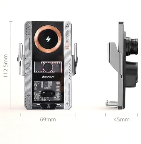 Image of GVC 66W Wireless Car Charger Mount with Auto-Clamping | Fast Charging Phone Holder for Car | 360 Rotation | Vent /Dashboard Mount | Compatible with iPhone & Android (Grey)