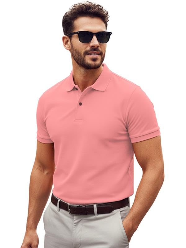 Image of LEOTUDE Men's Matty Regular Fit Polo T-Shirt for Man
