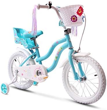 COEWSKE Kid's Bike Steel Frame Children Bicycle Little Princess Style 12-14-16-18-20 Inch with Training Wheel