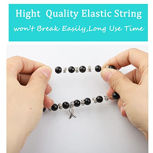 Melanoma Cancer Awareness Gift Black Ribbon Bracelet Skin Cancer Survivor Narcolepsy Awareness Encouragement Gift2