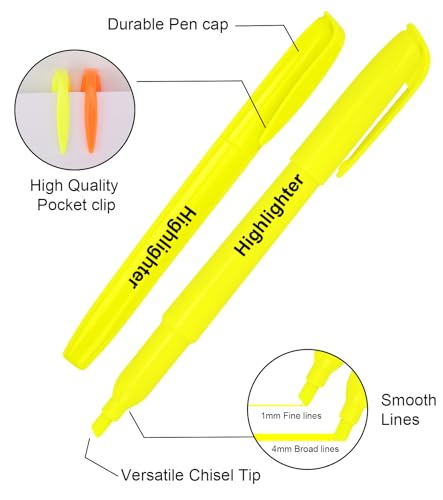 30 Pack Highlighters Bulk 6 Assorted Colors No Bleed Bright, Back to School - image 4