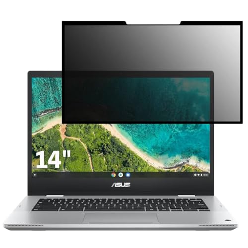 ASUS Chromebook Flip CM1(CM1400) 14インチ 16:9 対応 粘着 着脱式 覗き見防止フィルム プライバシーフィルター ブルーライトカット 反射防止 パソコン PC モニター 液晶保護 保護シート