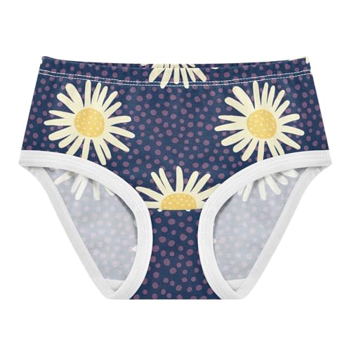 Print Toddler Underwear Custom 2t Cotton Girl Panties Cute Small Daisies Navy Blue Kids Briefs Undies