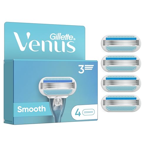 Gillette Venus Smooth Rasierklingen Damen, 4 Original Ersatzklingen für Nassrasierer mit 3 Klingen Für Eine Gründliche Rasur 1