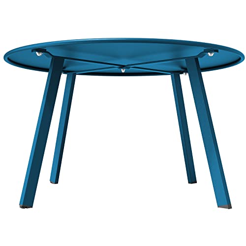 Grand patio Coffee Table Side Table Round End Table for Outdoor 70CM X 70 CM Lightweight Beside Table for Garden Terrace Living Room Office Outdoor Indoor Balcony -Peacock Blue - Image 8