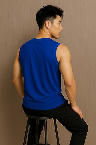 Image of JUGULAR Tank Tops Sleeveless T-Shirt for Men Gym Wear Vest Solid Stylish Round Neck Running for Sports Workout Fitness & Casual or Beach Wear