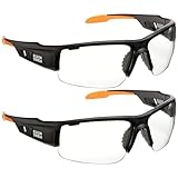 KLEIN TOOLS Safety Glasses, Professional PPE Protective Eyewear with Semi Frame, Scratch Resistant, Anti-Fog, Clear Wide Lens, 2-Pack
