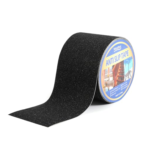 Image of Heavy Duty Anti Slip Traction Tape 4 inch x 38 FT, 80 Grit Waterproof High Friction Grip Tape for Indoor Outdoor Stairs, Pool, Ramps, Garage, Home & Commercial Use