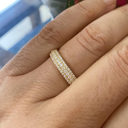 Moissanite Wedding Band 925 Sterling Silver Stackable Ring Anniversary Jewelry for Women Size 5-10 with Gift Box4