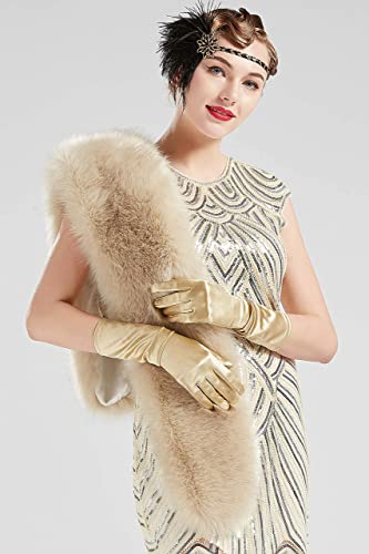 image for BABEYOND Womens Faux Fur Collar Shawl Faux Fur Scarf Wrap Evening Cape
