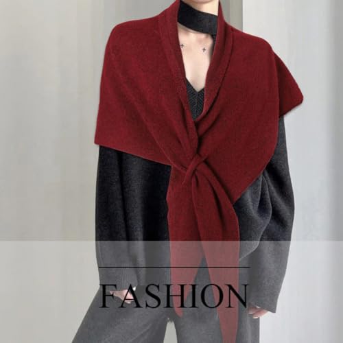 Womens Solid Color Shawl Scarf with Loop, Casual Soft Comfortable Versatile Cape for Daily Wear All Seasons4