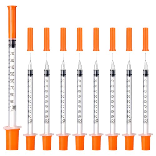 JIUPULL 30PACK U-100 Syringes, 30G 5/16' (8mm) 1ml/cc Disposable...